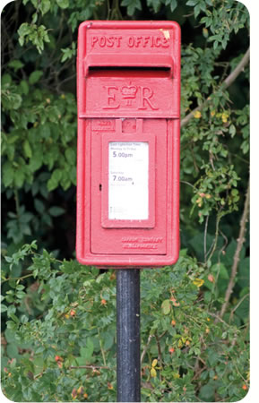Scalford Court Care Home - Post box at the end of the drive